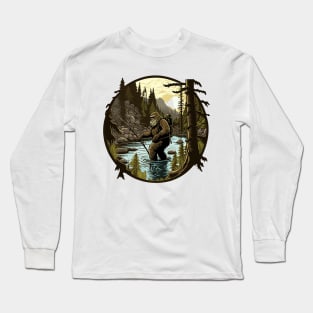 Big foot fishing Long Sleeve T-Shirt